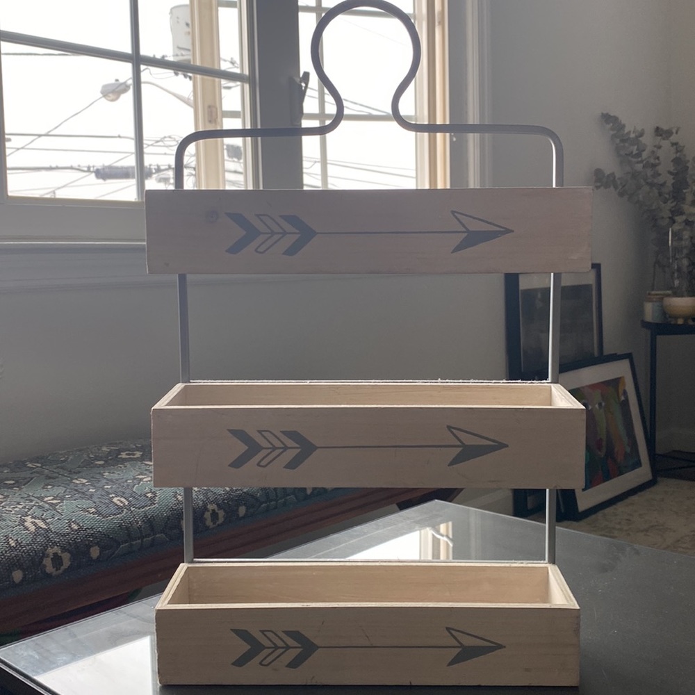 Hanging three tier shelf